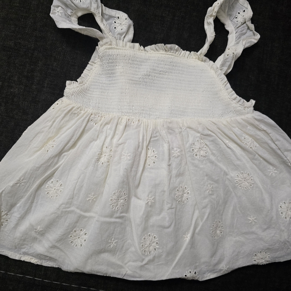 Tommy Bahama White Dress with Red Tights